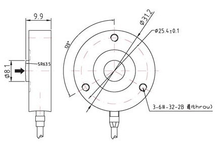 小型荷重传感器尺寸图说明