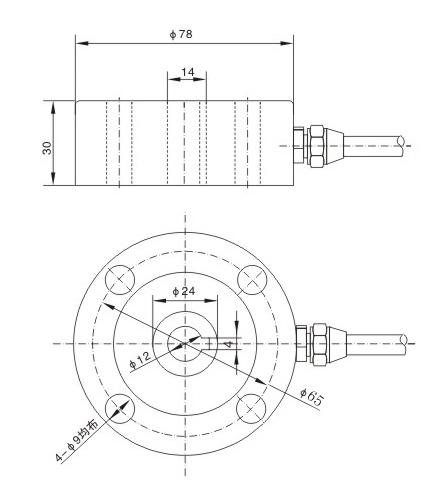 小型轮辐式传感器尺寸图